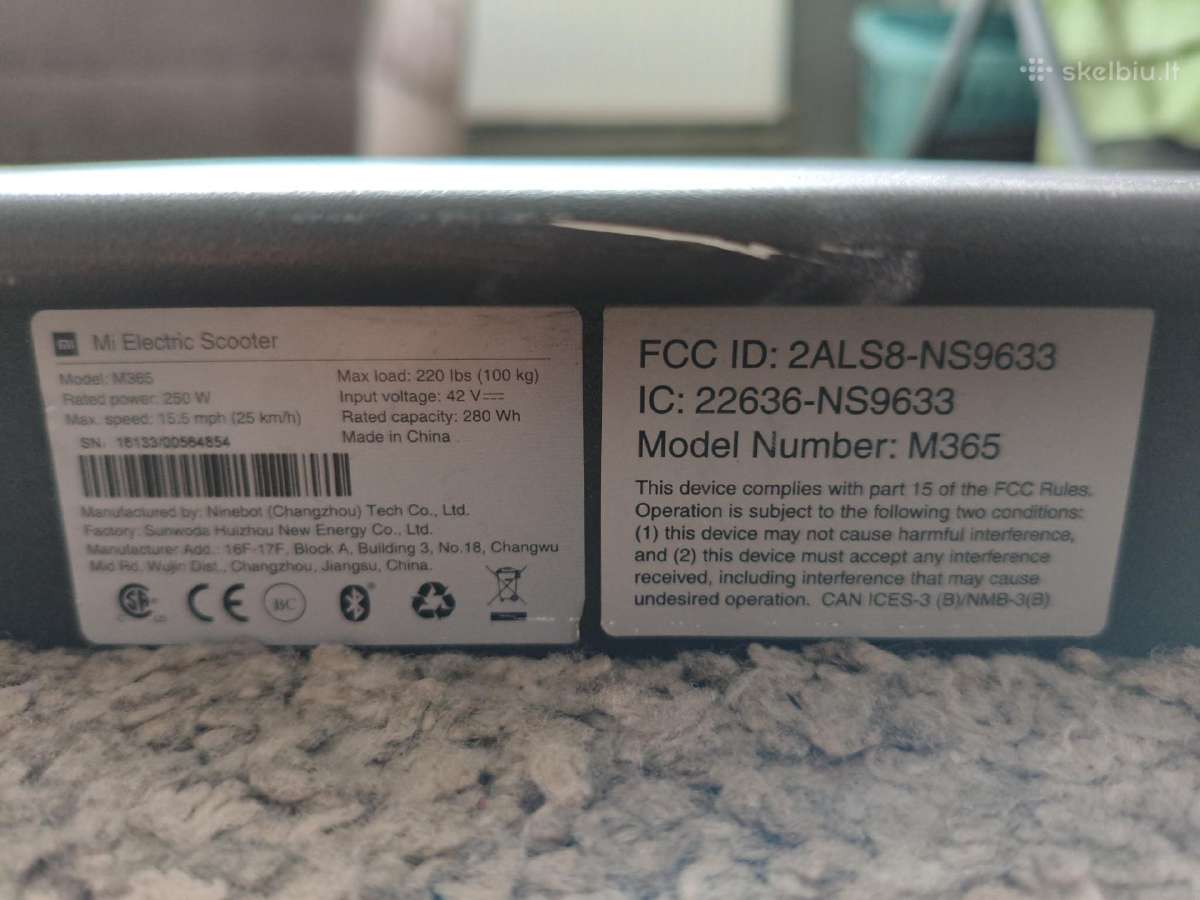 M365 Xiaomi paspirtuko rėmas - nuotraukos Nr. 3