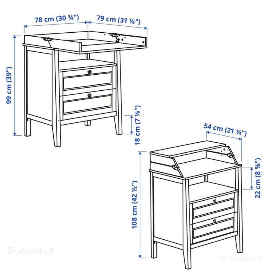 Ikea Sundvik Vystymo stalas komoda - nuotraukos Nr. 2