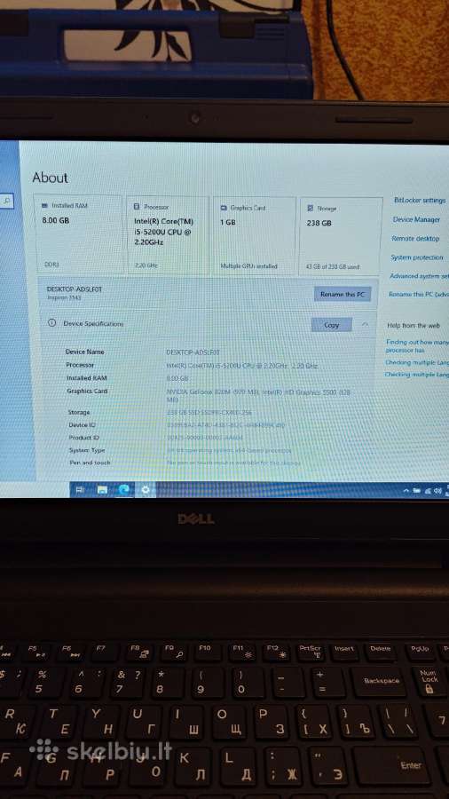 Dell Inspiron 3543,i5,15.6hd - nuotraukos Nr. 4