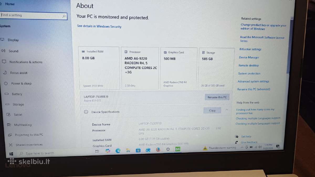 Lenovo Ideapad 320-15ast,15.6"HD - nuotraukos Nr. 8