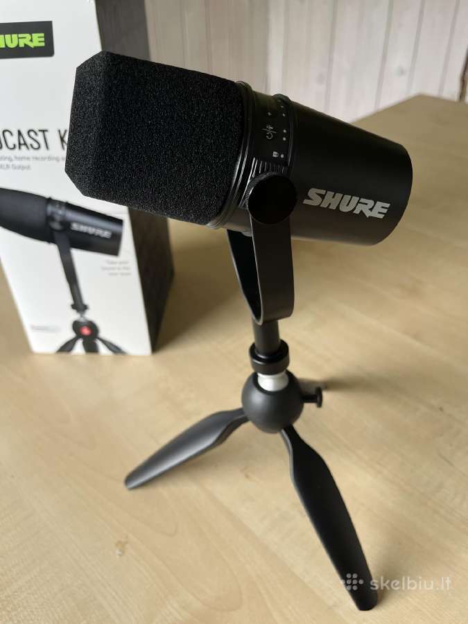 Shure Mv7 mikrofonas ir stovelis ant stalo - nuotraukos Nr. 2