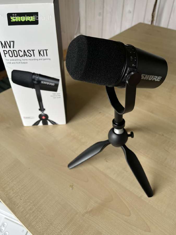 Shure Mv7 mikrofonas ir stovelis ant stalo - nuotraukos Nr. 3