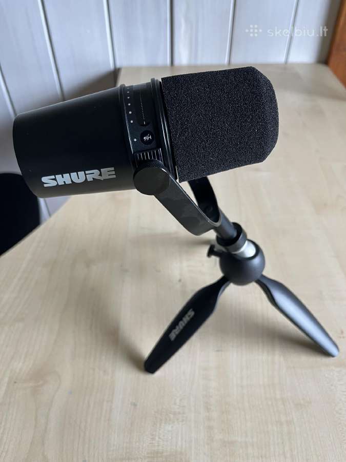 Shure Mv7 mikrofonas ir stovelis ant stalo - nuotraukos Nr. 4