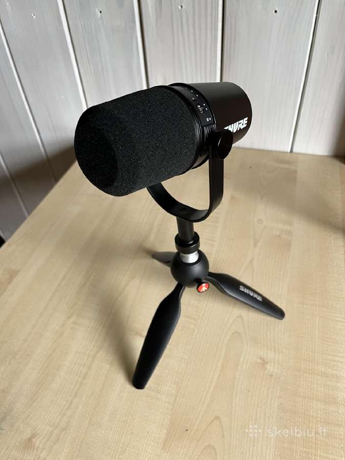 Shure Mv7 mikrofonas ir stovelis ant stalo - nuotraukos Nr. 5