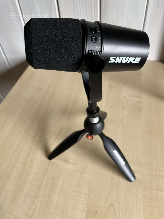 Shure Mv7 mikrofonas ir stovelis ant stalo - nuotraukos Nr. 6