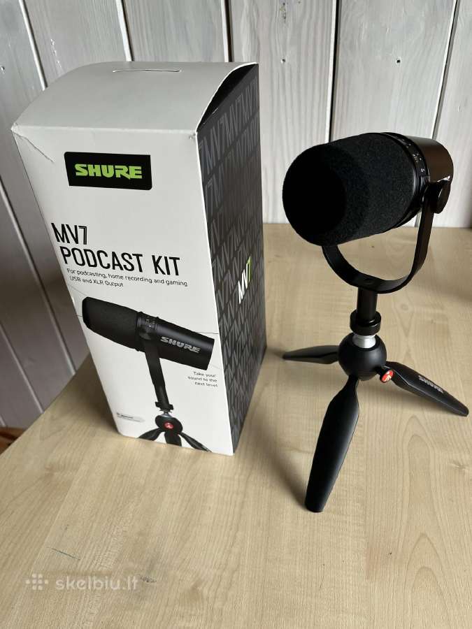 Shure Mv7 mikrofonas ir stovelis ant stalo - nuotraukos Nr. 8