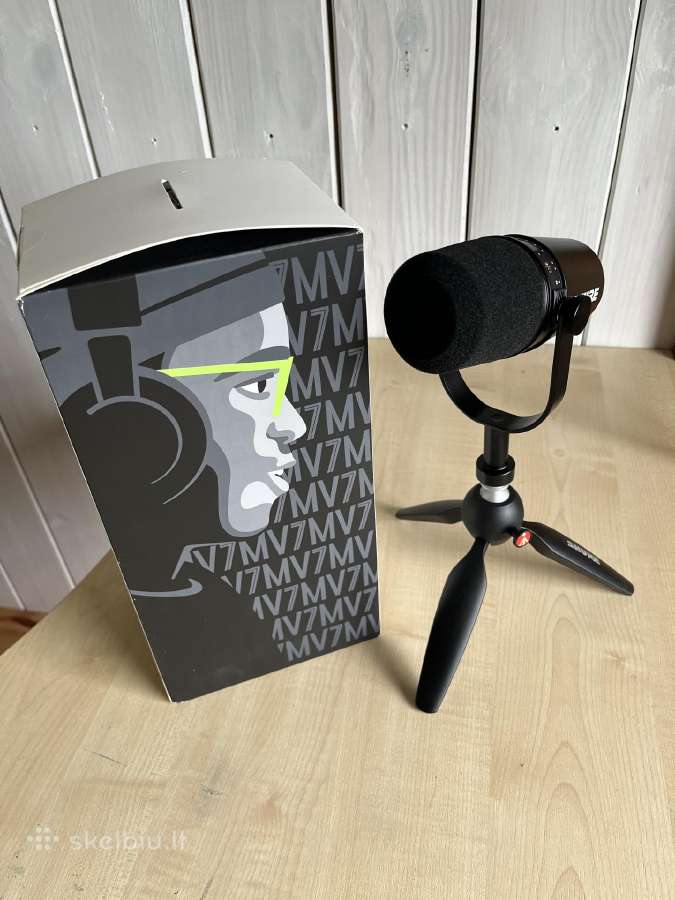 Shure Mv7 mikrofonas ir stovelis ant stalo - nuotraukos Nr. 9