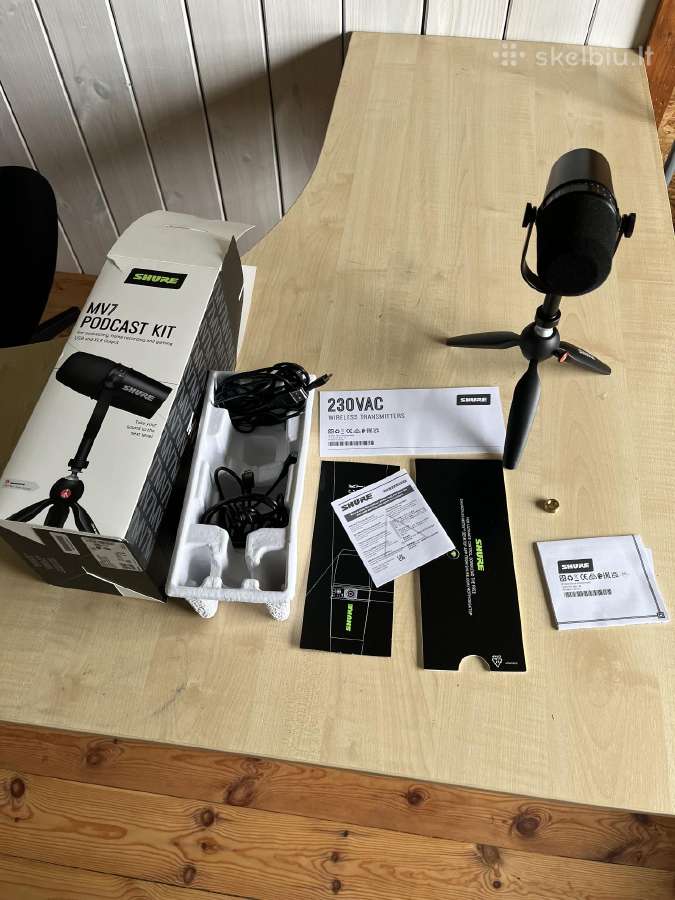 Shure Mv7 mikrofonas ir stovelis ant stalo - nuotraukos Nr. 10