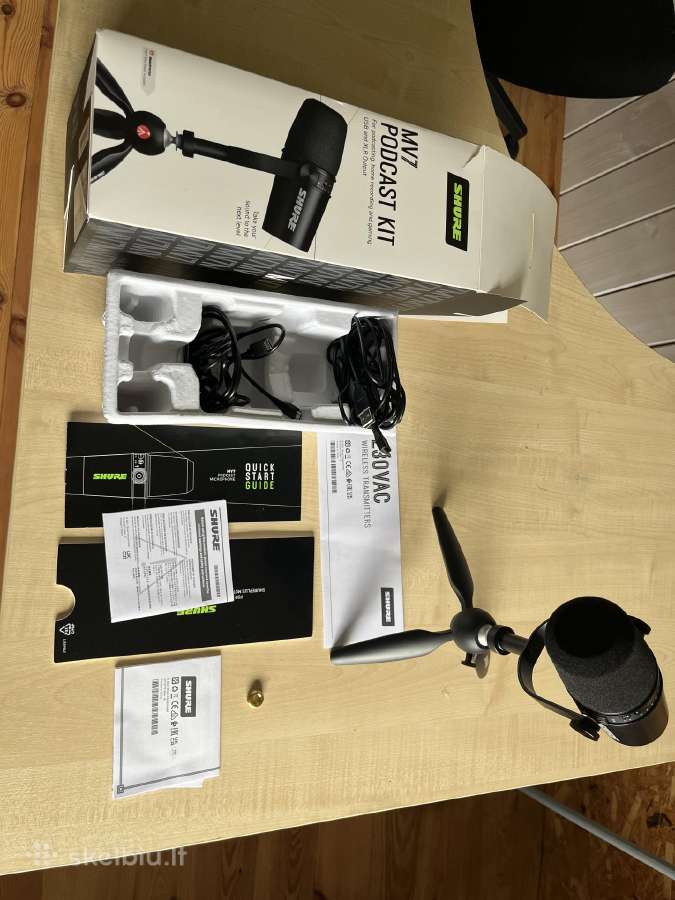 Shure Mv7 mikrofonas ir stovelis ant stalo - nuotraukos Nr. 12