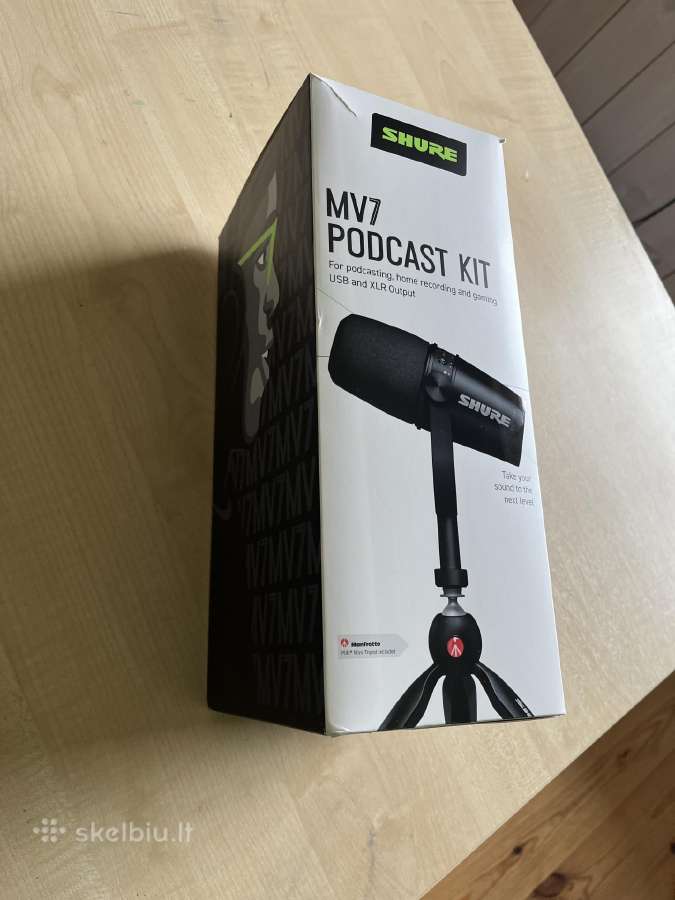 Shure Mv7 mikrofonas ir stovelis ant stalo - nuotraukos Nr. 16