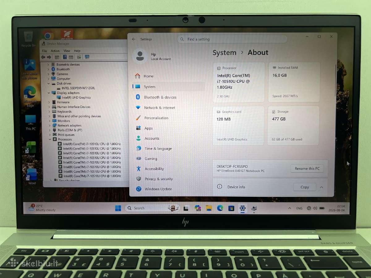 Hp elitebook 840 G7 - nuotraukos Nr. 2