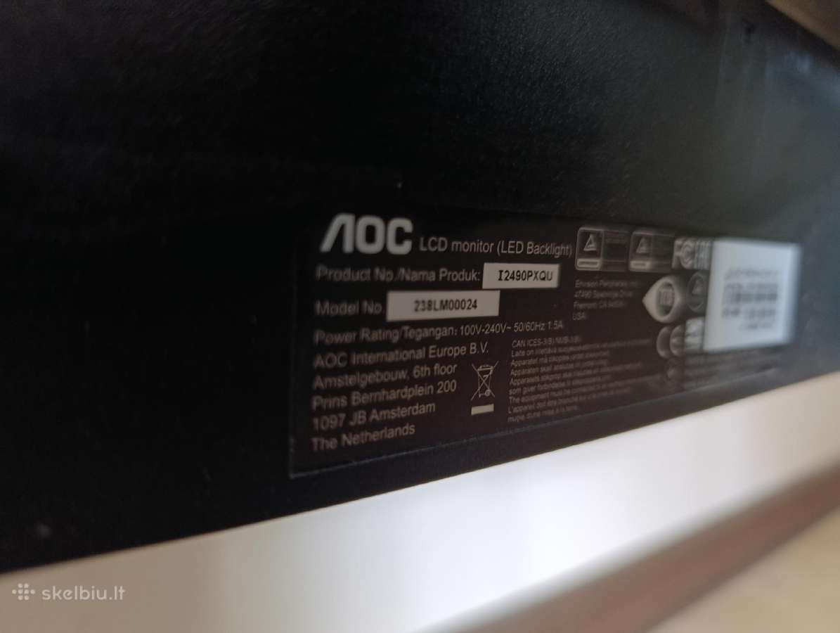 Aoc I2490pxqu 24" – Ips, Full HD, 60 Hz - nuotraukos Nr. 3