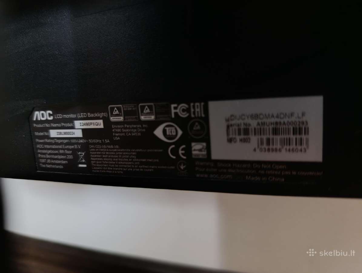 Aoc I2490pxqu 24" – Ips, Full HD, 60 Hz - nuotraukos Nr. 4