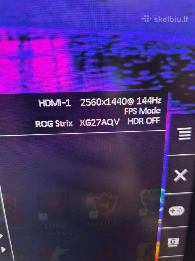 Asus Rog Strix Xg27aqv 27" 1440p 170hz Fast Ips“ - nuotraukos Nr. 8