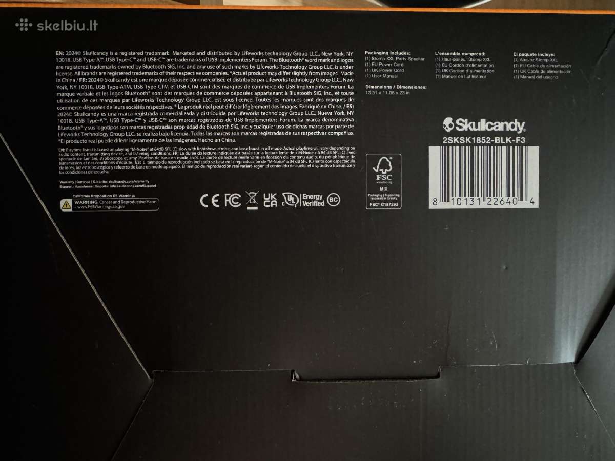 Skullcandy Stomp XXL Didelė kolonėlė su Bluetooth - nuotraukos Nr. 12