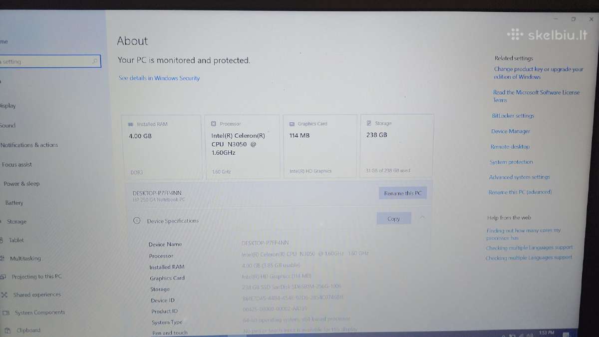Hp 250,15.6" Fhd - nuotraukos Nr. 9