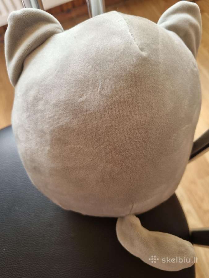 Minkštas pilkas katinėlis (Squishmallow tipo) - nuotraukos Nr. 2