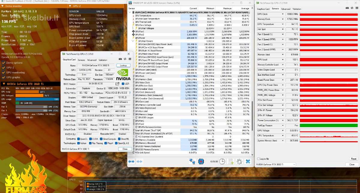 Gigabyte Rtx 3060 Ti Gaming Oc Rev. 2.0 - nuotraukos Nr. 10