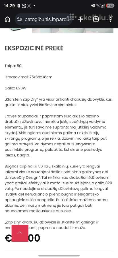 Klarstein zap dry drabužių džiovyklė - nuotraukos Nr. 3