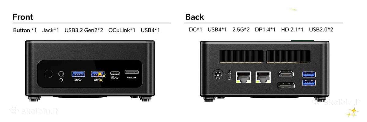 Aoostar Gem12+ 8845hs Mini Pc 32 GB RAM 1 TB SSD - nuotraukos Nr. 7