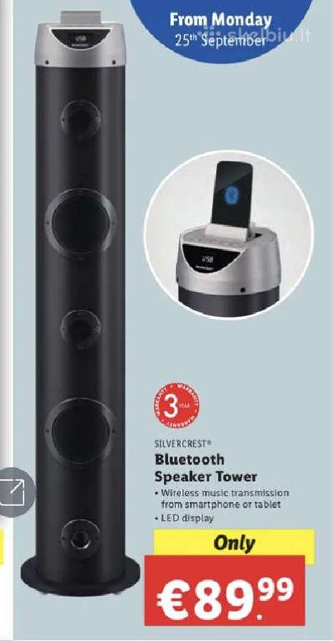 Silvercrest Bluetooth Soundtower Sstb 30 A1 - nuotraukos Nr. 2