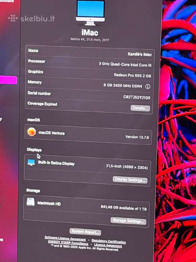 iMac 2017 21.5 inch - nuotraukos Nr. 4