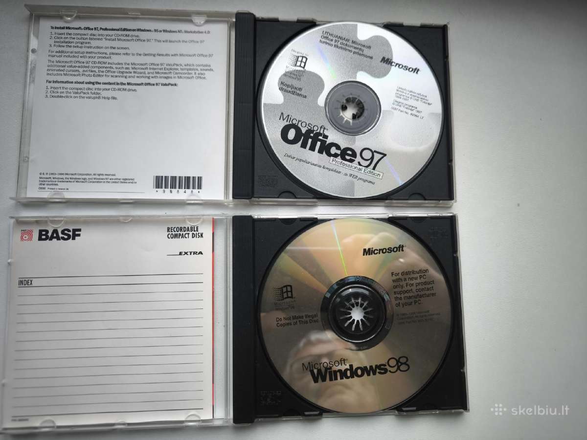 Windows 98 +Office 97 +Ie originalūs CD - nuotraukos Nr. 2