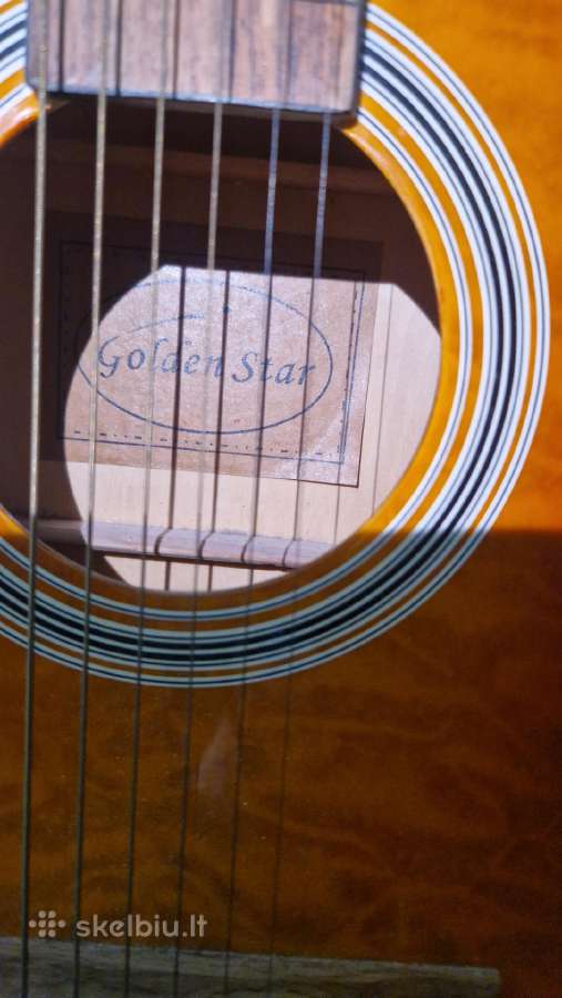 Akustinė gitara „Golden Star“ su stovu - nuotraukos Nr. 4