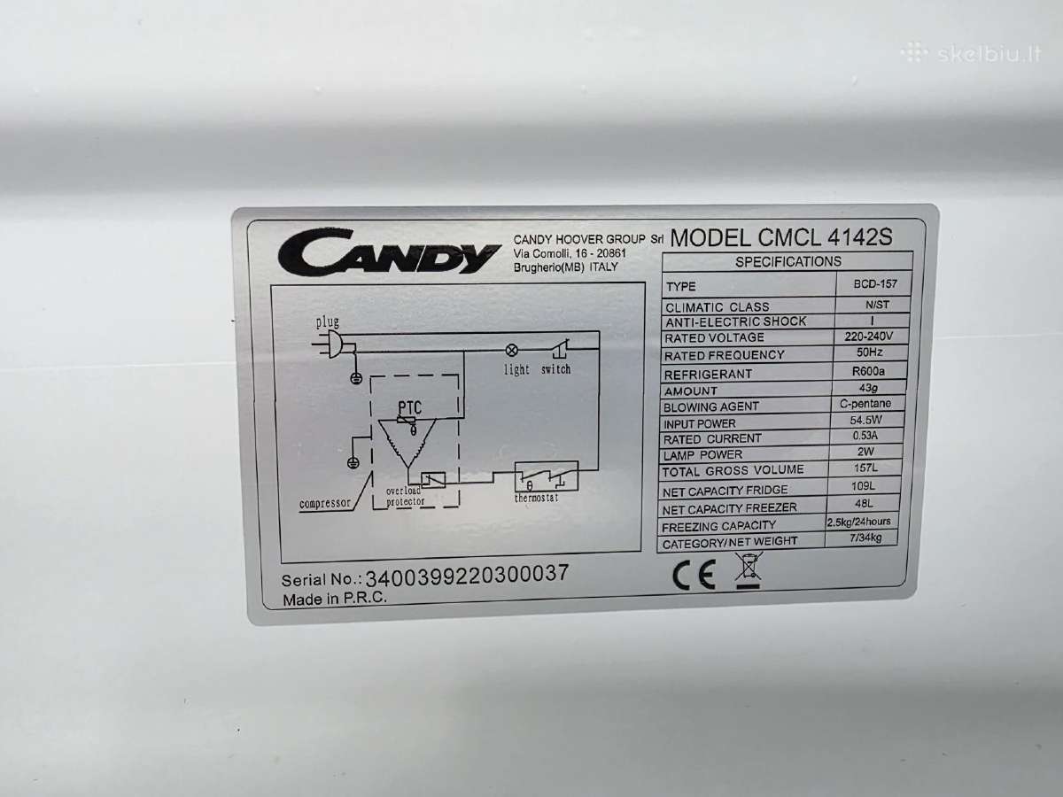 Šaldytuvas Candy Cmcl 4142s - nuotraukos Nr. 3