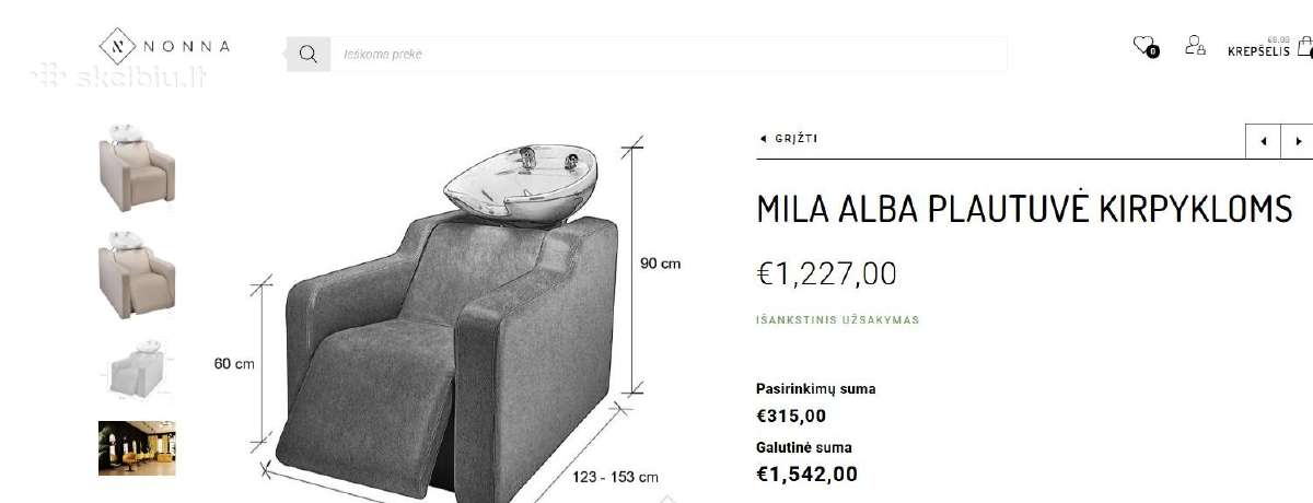 Kirpyklų plautuvė Nonna Mila Alba elektrinė - nuotraukos Nr. 6