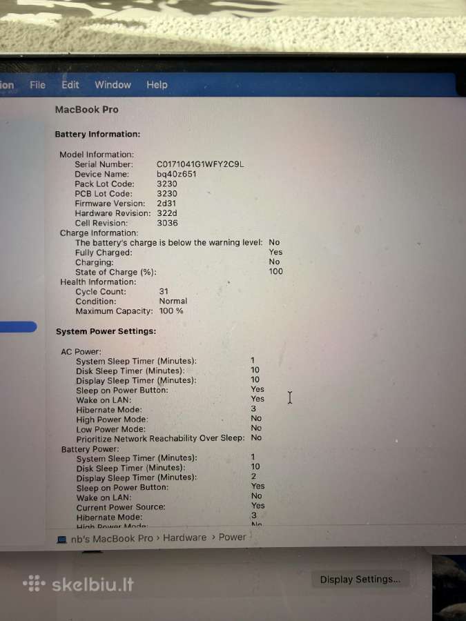 MacBook Pro 16 M1 Max 1tb 32gb - nuotraukos Nr. 4