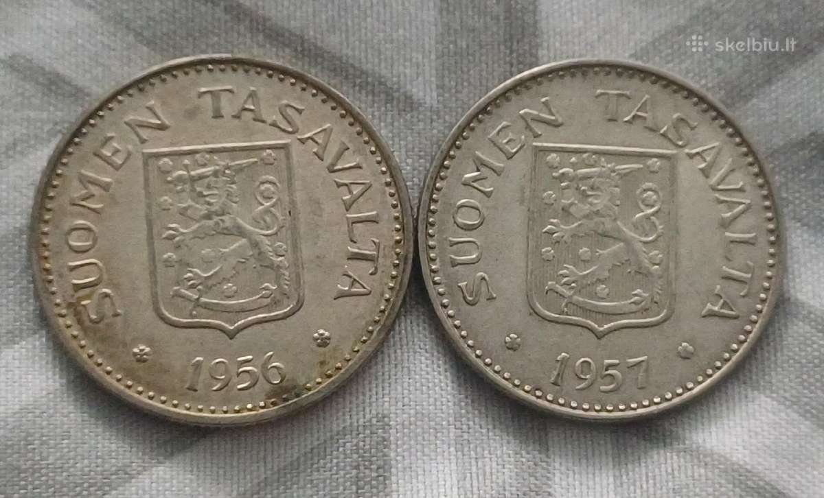 200 markių rinkinys 1956-57 Suomija Ag 0.500 - nuotraukos Nr. 2
