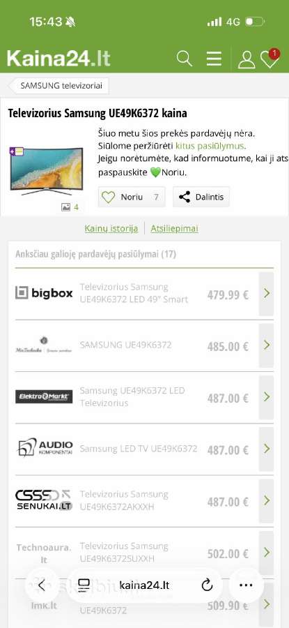 Samsung Ue49k6372 49" Smart - nuotraukos Nr. 3