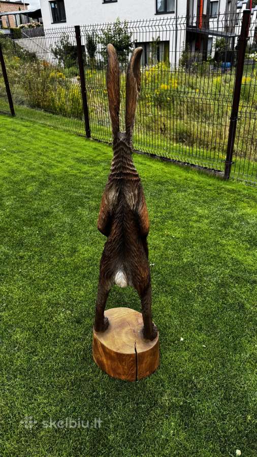 Medinė statula skulptūra - kiškis 138cm - nuotraukos Nr. 6