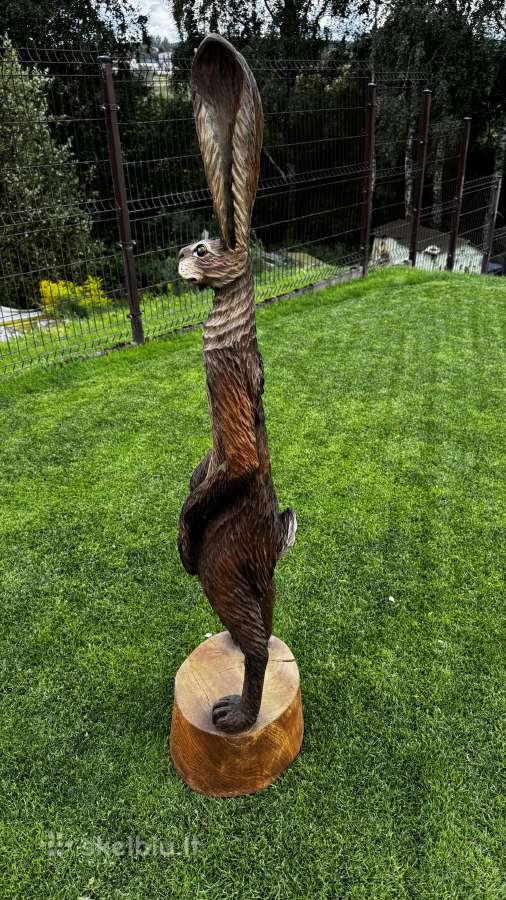 Medinė statula skulptūra - kiškis 138cm - nuotraukos Nr. 5