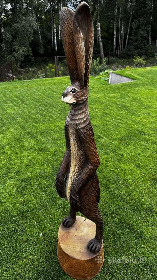 Medinė statula skulptūra - kiškis 138cm - nuotraukos Nr. 9