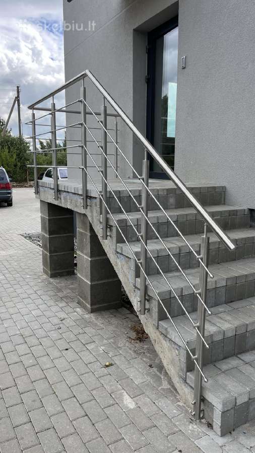 Nerūdijančio plieno turėklai ir statramsčiai - nuotraukos Nr. 3