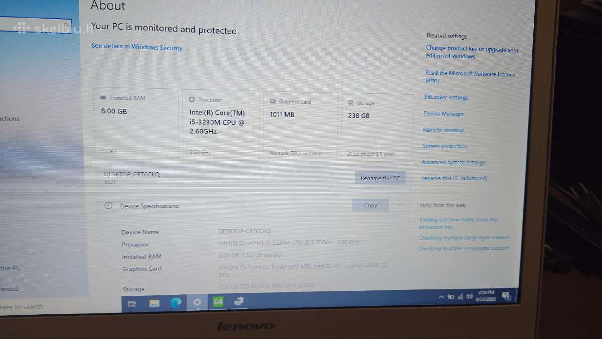 Lenovo Ideapad Z500,15.6" Fhd - nuotraukos Nr. 7
