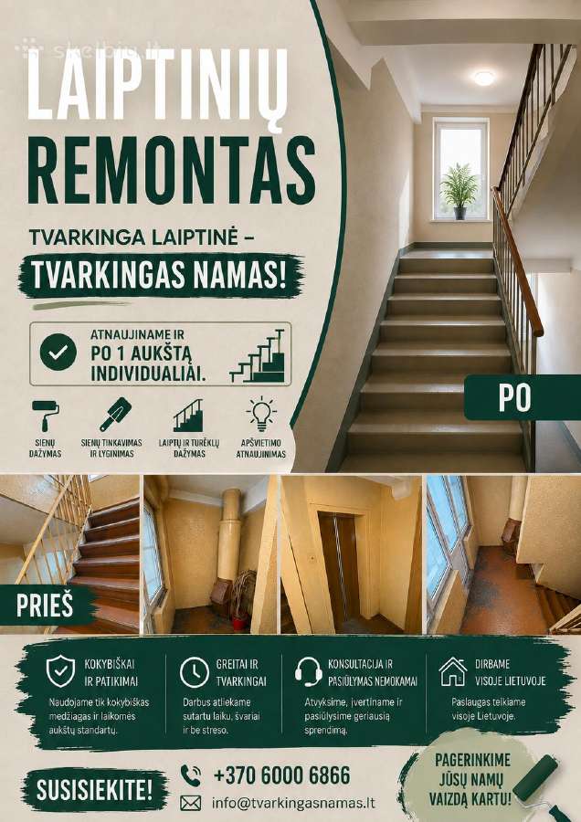 Laiptinių remontas – Bendrųjų patalpų atnaujinimas - nuotraukos Nr. 2