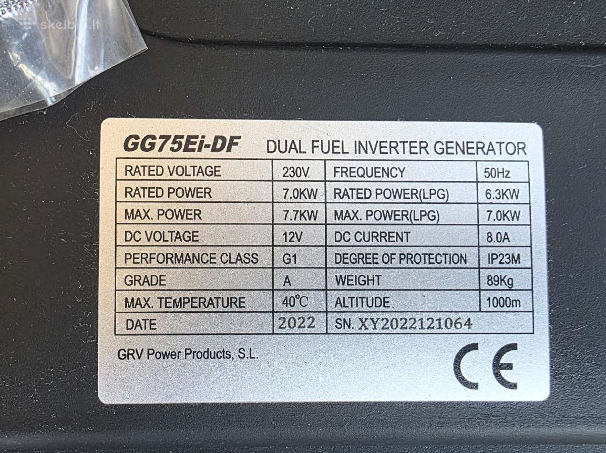 Inverterinis generatorius 7.5kw Itc Power Gg75eidf - nuotraukos Nr. 4