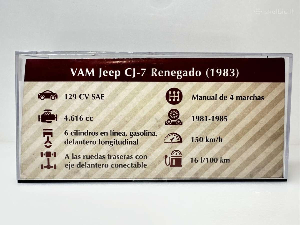 Jeep Cj-7 Renegado 1983 raudona 1:43 Salvat - nuotraukos Nr. 7