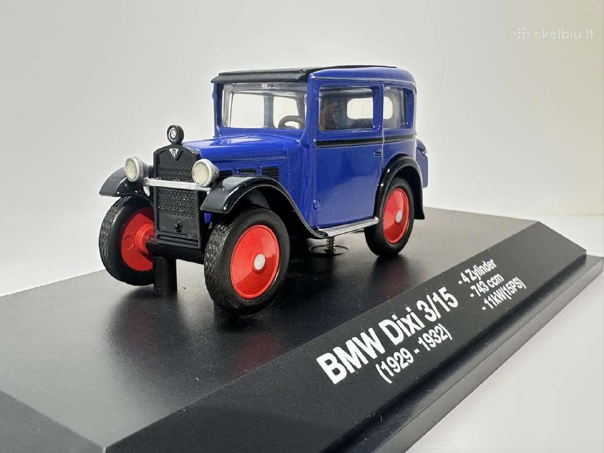 Bmw Dixi 3/15 1929-1932 mėlyna/juoda/raudona 1:43 - nuotraukos Nr. 3