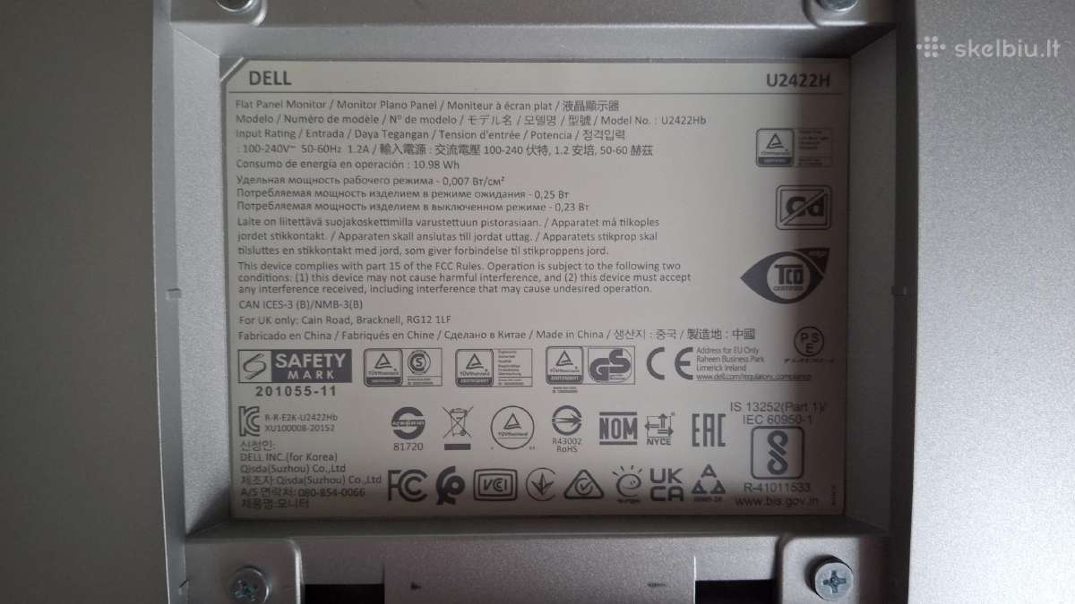 Dell Monitorius U2422h - nuotraukos Nr. 6