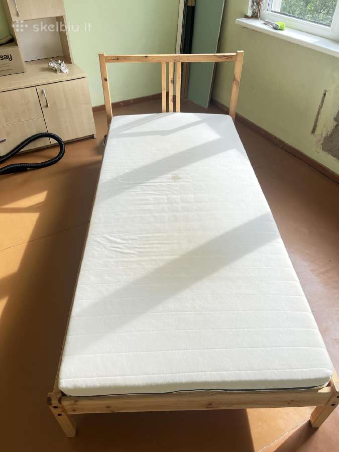 Ikea viengulės lovos rėmas su čiužiniu - nuotraukos Nr. 4