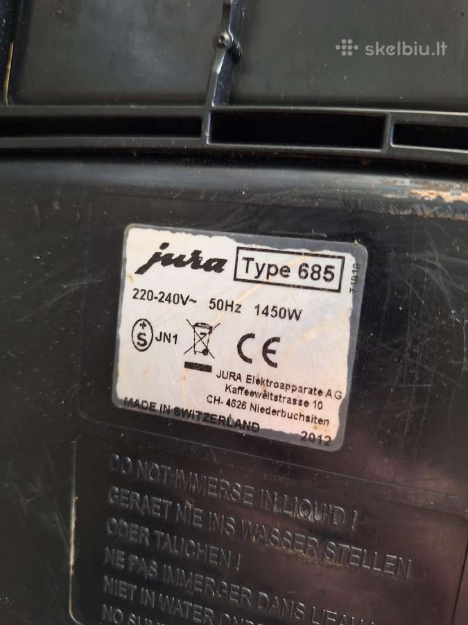 Jura impressa f7 dalims type 685 - nuotraukos Nr. 14
