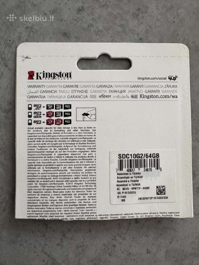 Atminties kortele su adapteriu 64 GB Kingston - nuotraukos Nr. 2