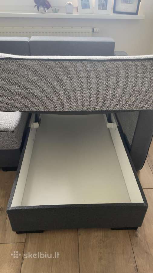 Kampas sofa lova su patalynes dėže - nuotraukos Nr. 4