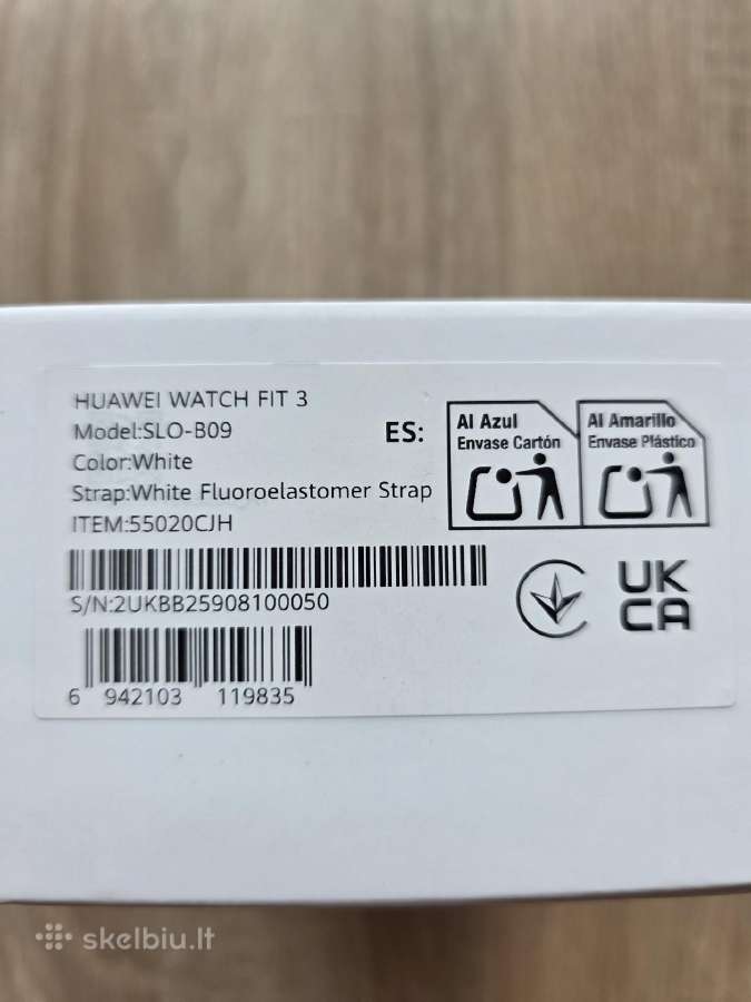 „Huawei Watch Fit 3 White" Naujas Užplombuotas - nuotraukos Nr. 2