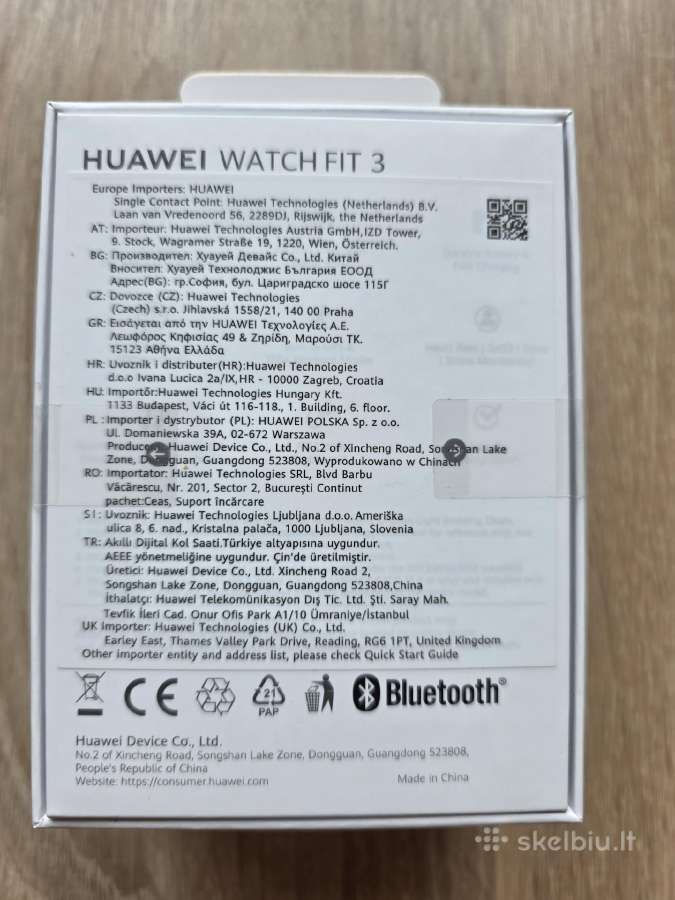 „Huawei Watch Fit 3 White" Naujas Užplombuotas - nuotraukos Nr. 3