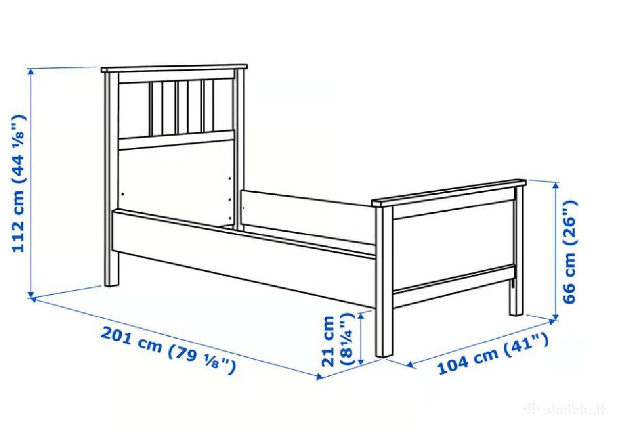 Medinė lova Hemnes su čiužiniu - nuotraukos Nr. 13